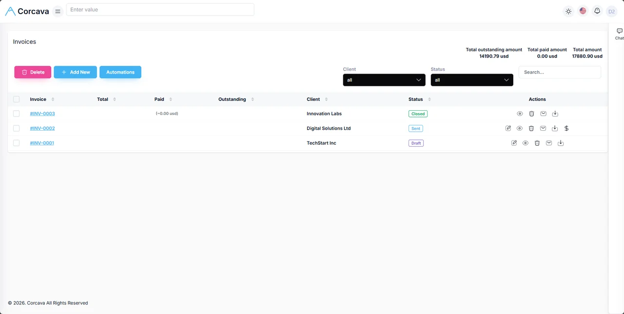 Per-client recurring invoice frequency settings