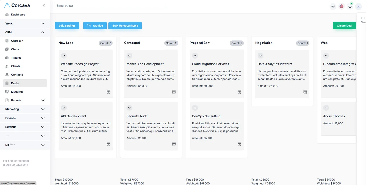 Corcava automatic pipelines